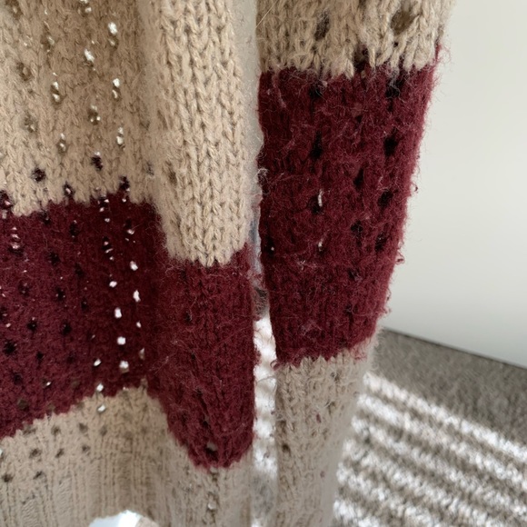 Purple and Tan Striped Sweater - Picture 3 of 5